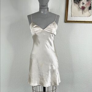 Polly Princess V Neck Strappy Mini Dress Champagne